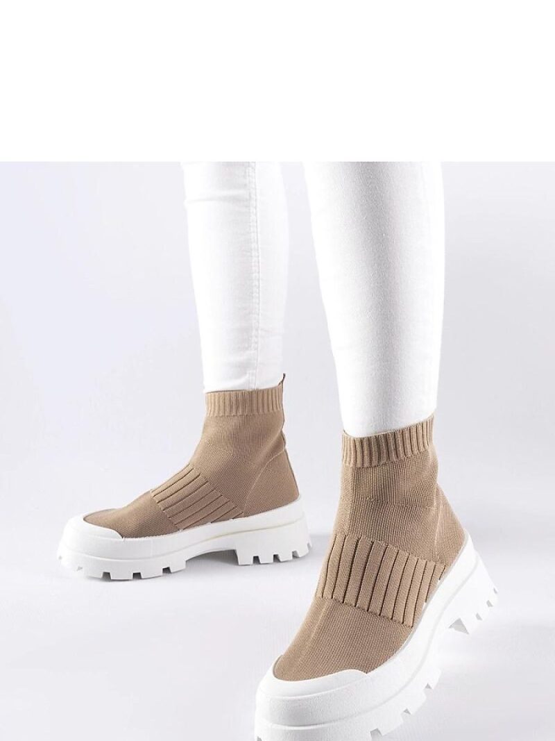 Brązowe sneakersy z elastyczną cholewką Varden - Solea - obrazek 2