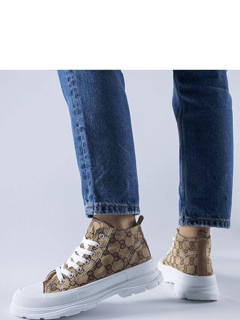 Brązowe trampki zdobione monogramem Terenzio - Solea - obrazek 2