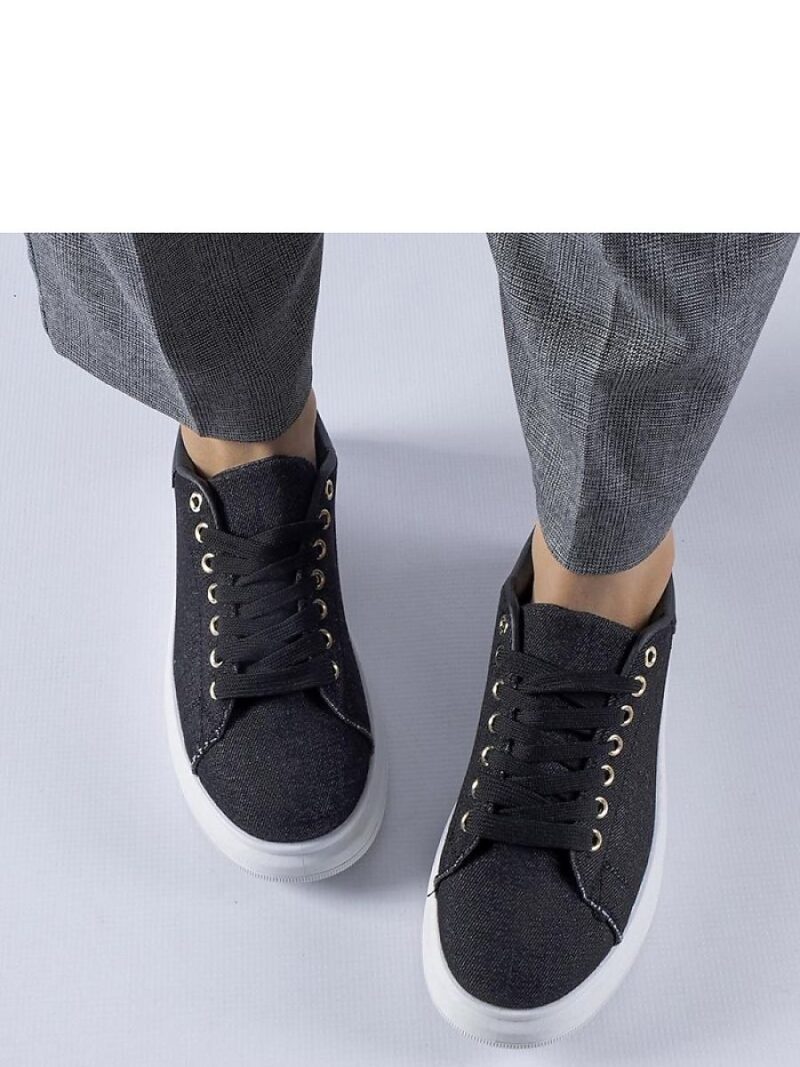 Czarne sneakersy na platformie Scuderlando - Solea - obrazek 2