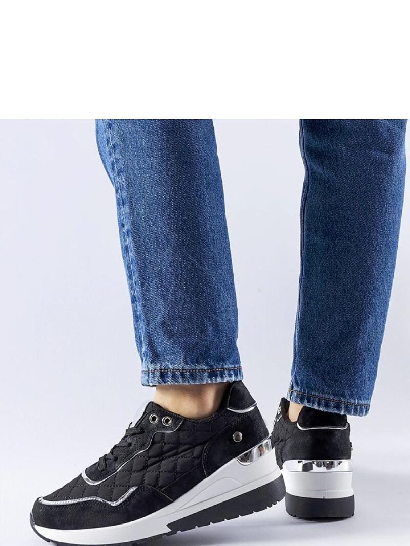 Czarne sneakersy na koturnie Pisignano - Solea - obrazek 2