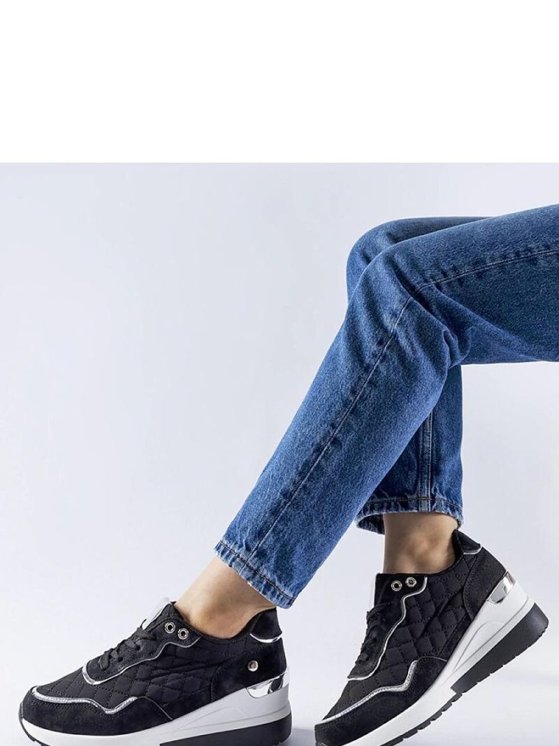 Czarne sneakersy na koturnie Pisignano - Solea - obrazek 3