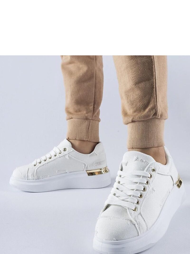 Białe sneakersy na platformie Ossona - Solea
