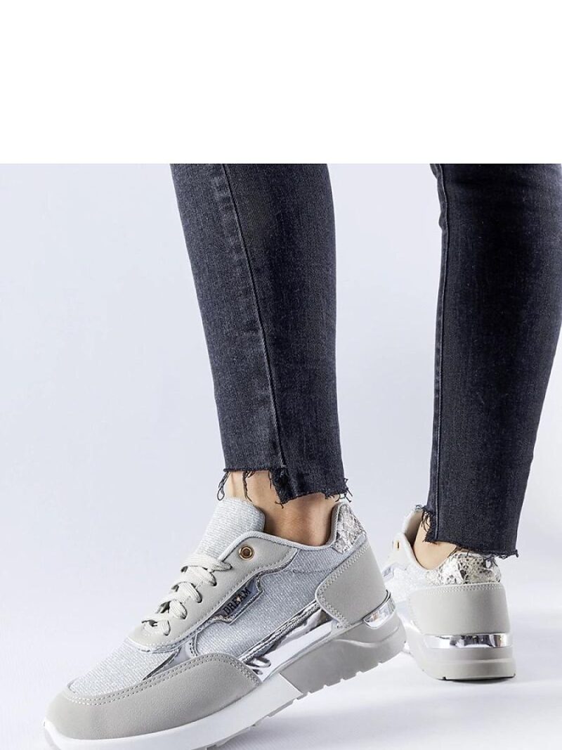 Szare brokatowe sneakersy Roganzuolo - Solea - obrazek 3