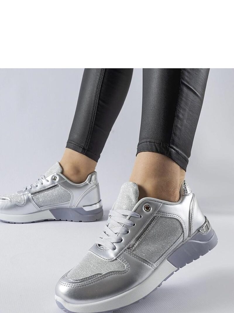 Szare sneakersy z ozdobną nitką Facondo - Solea