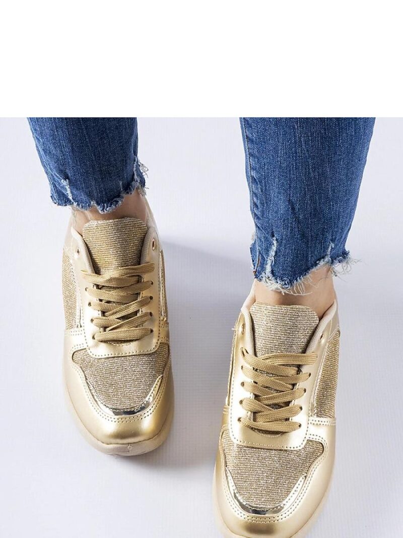 Beżowo-złote sneakersy z ozdobną nitką Facondo - Solea - obrazek 2