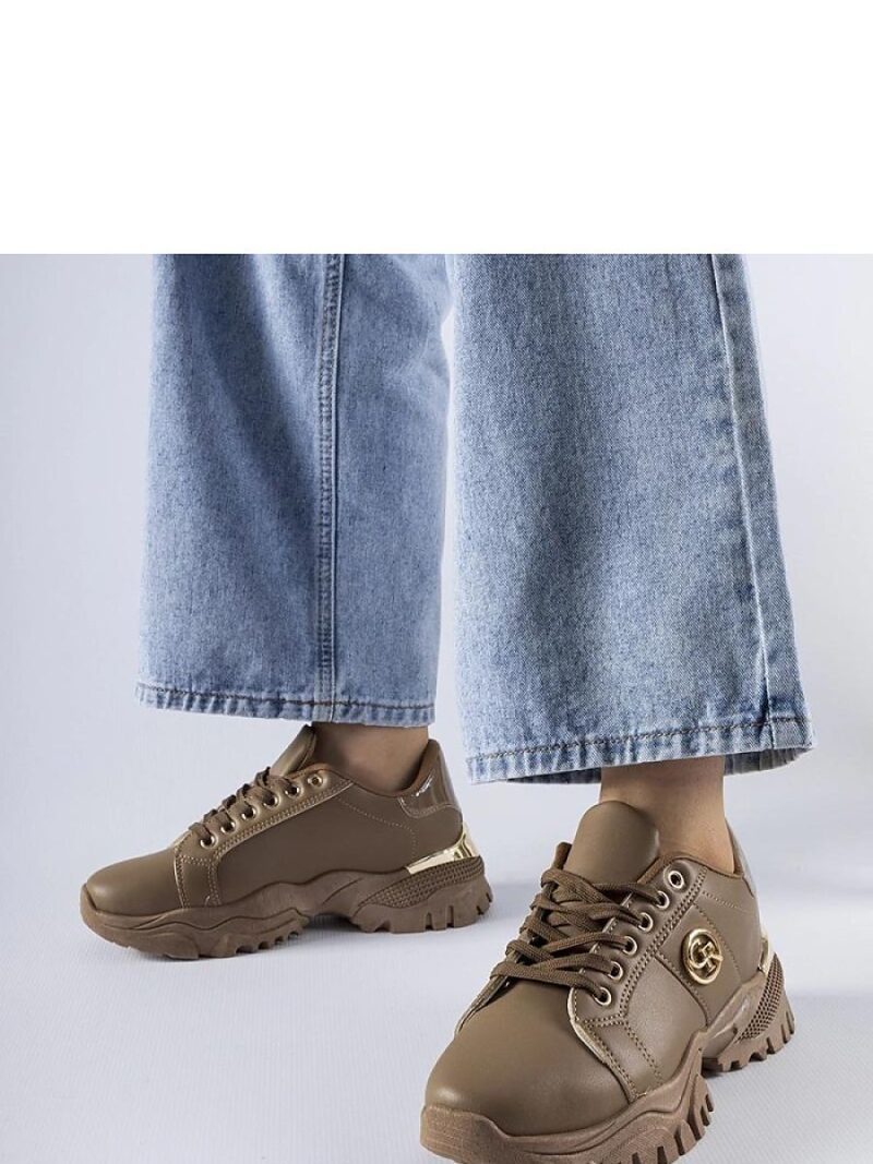 Brązowe sneakersy na masywnej podeszwie Arpaia - Solea
