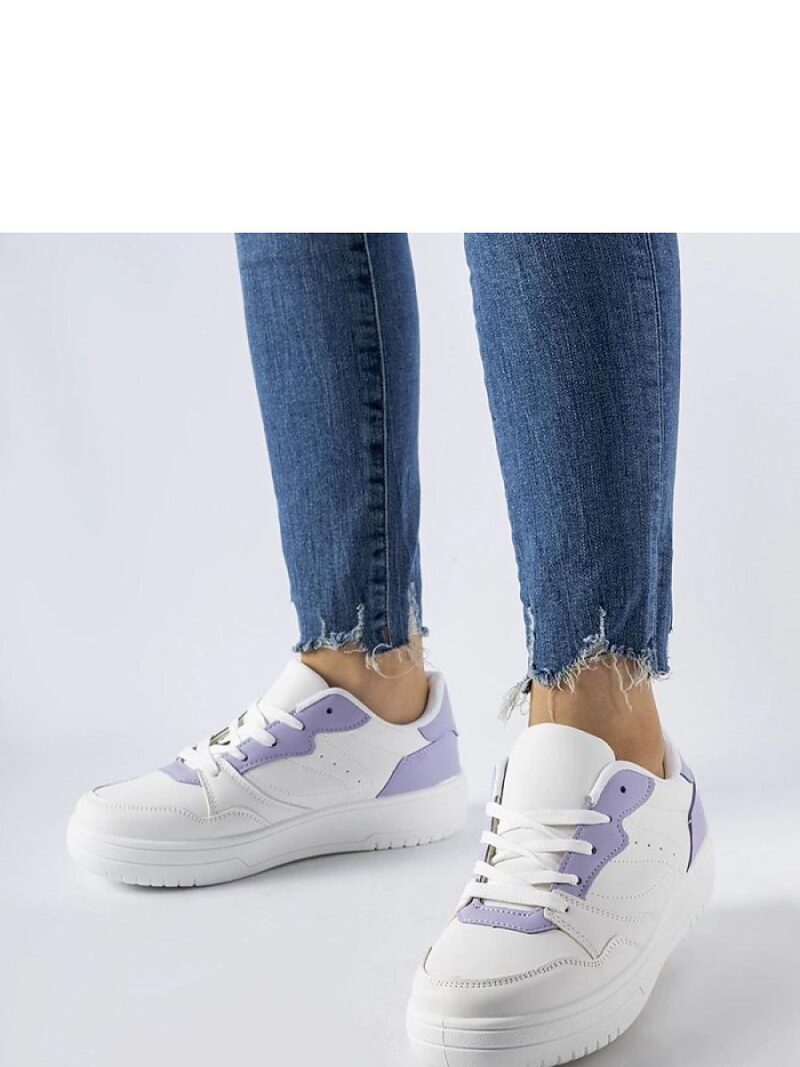 Białe sneakersy z fioletowym akcentem Fournie - Solea