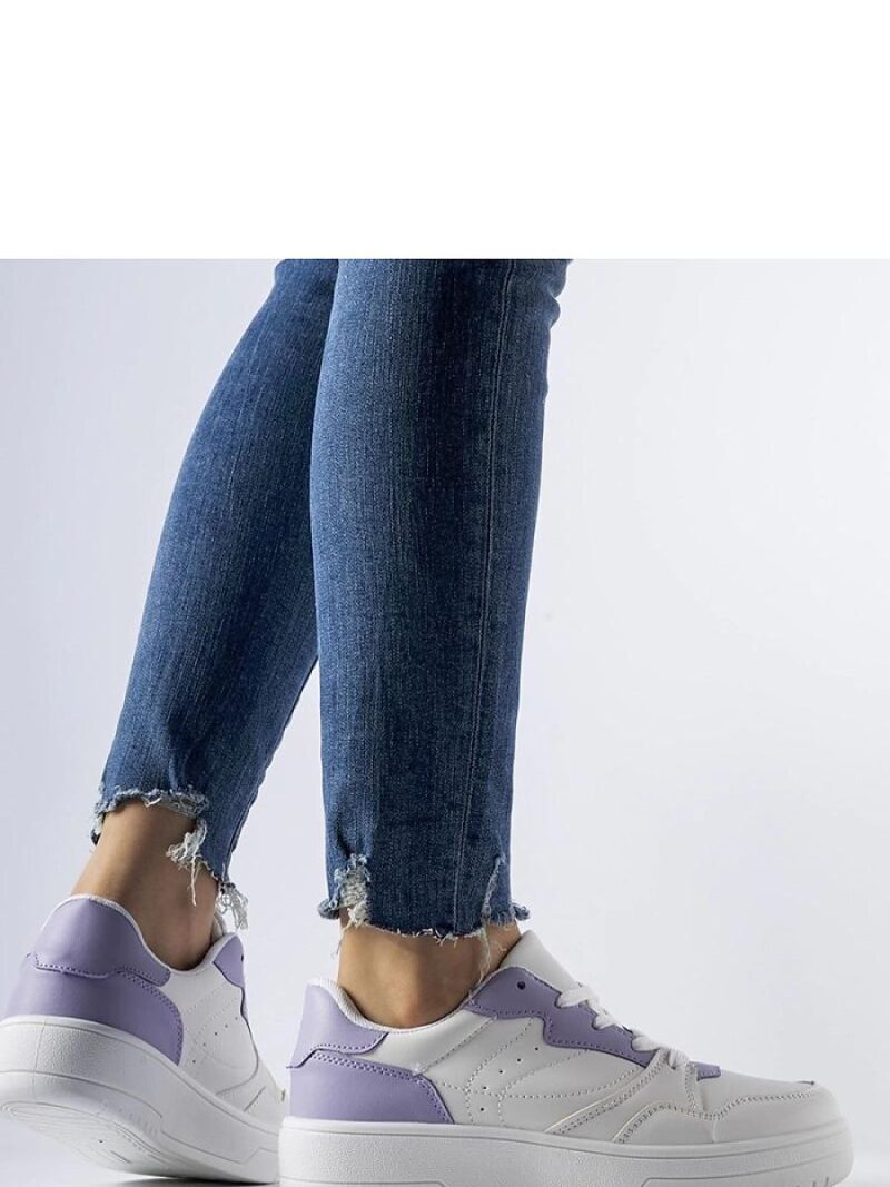 Białe sneakersy z fioletowym akcentem Fournie - Solea - obrazek 2