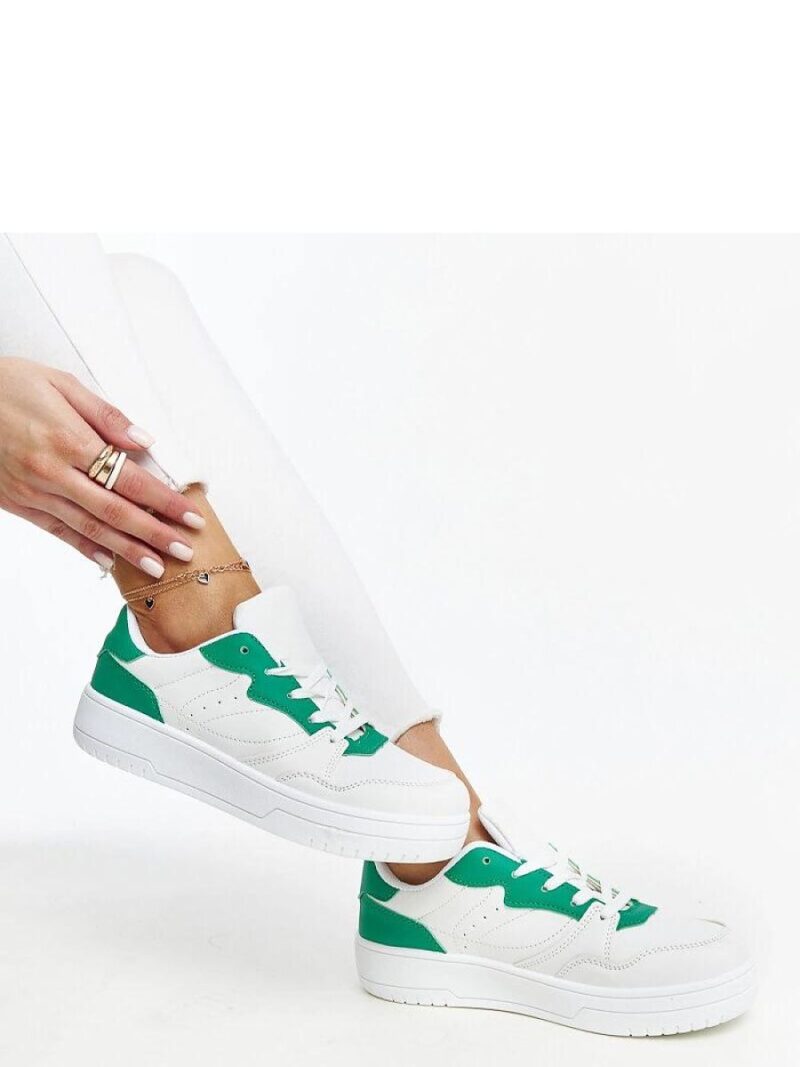 Białe sneakersy z zielonym akcentem Fournie - Solea
