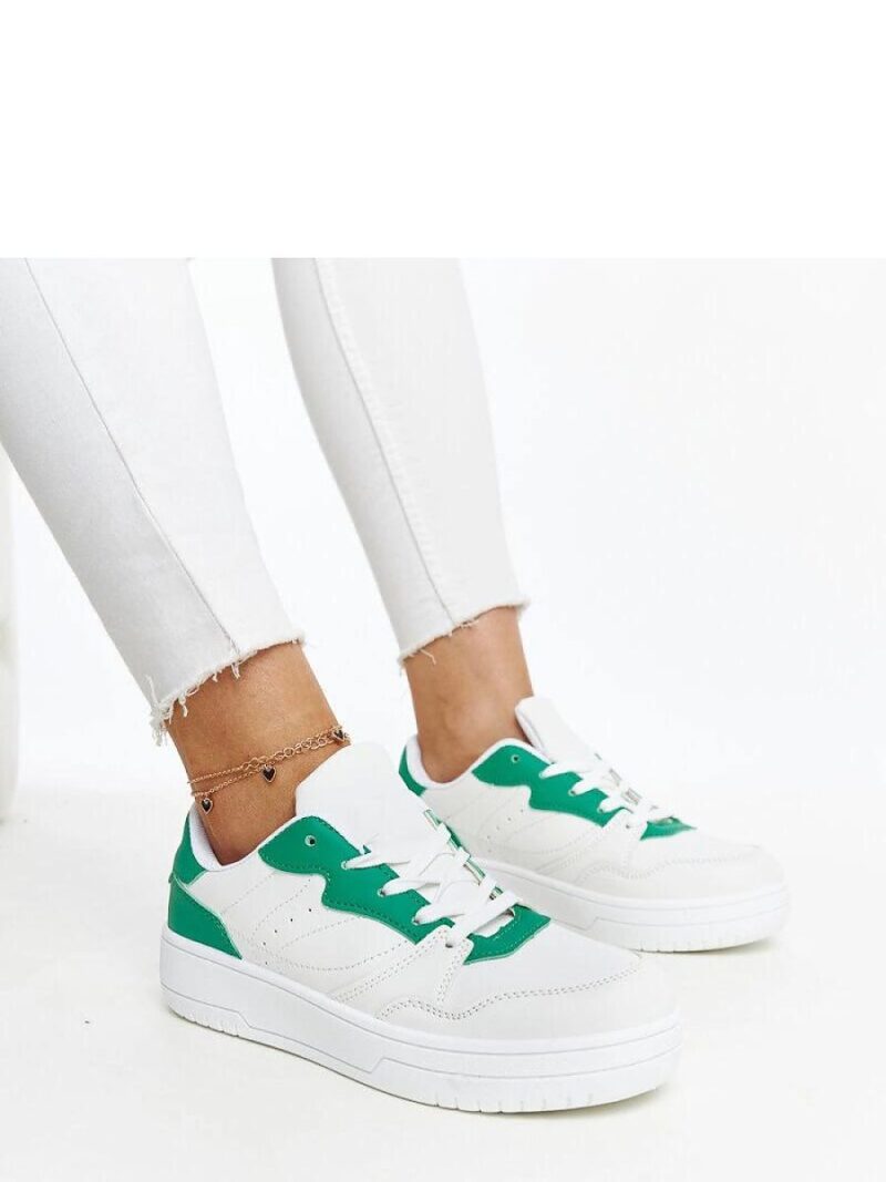 Białe sneakersy z zielonym akcentem Fournie - Solea - obrazek 2
