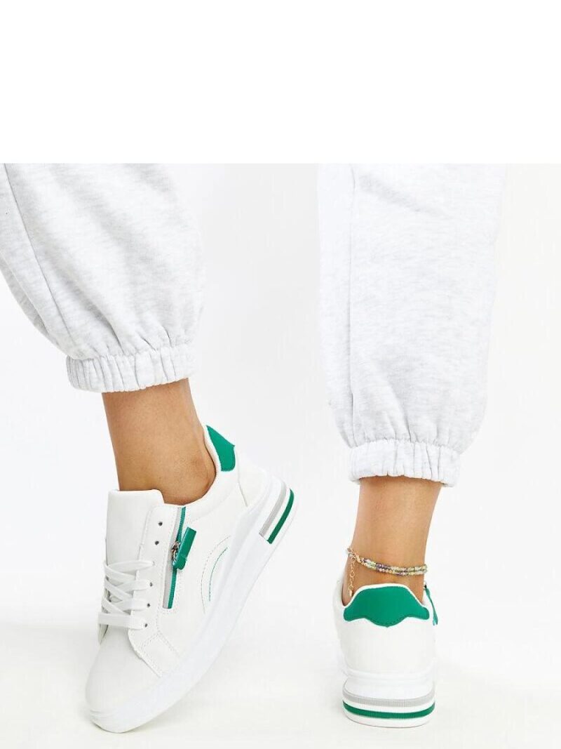 Białe sneakersy z zielonymi wstawkami Anaunia - Solea - obrazek 5