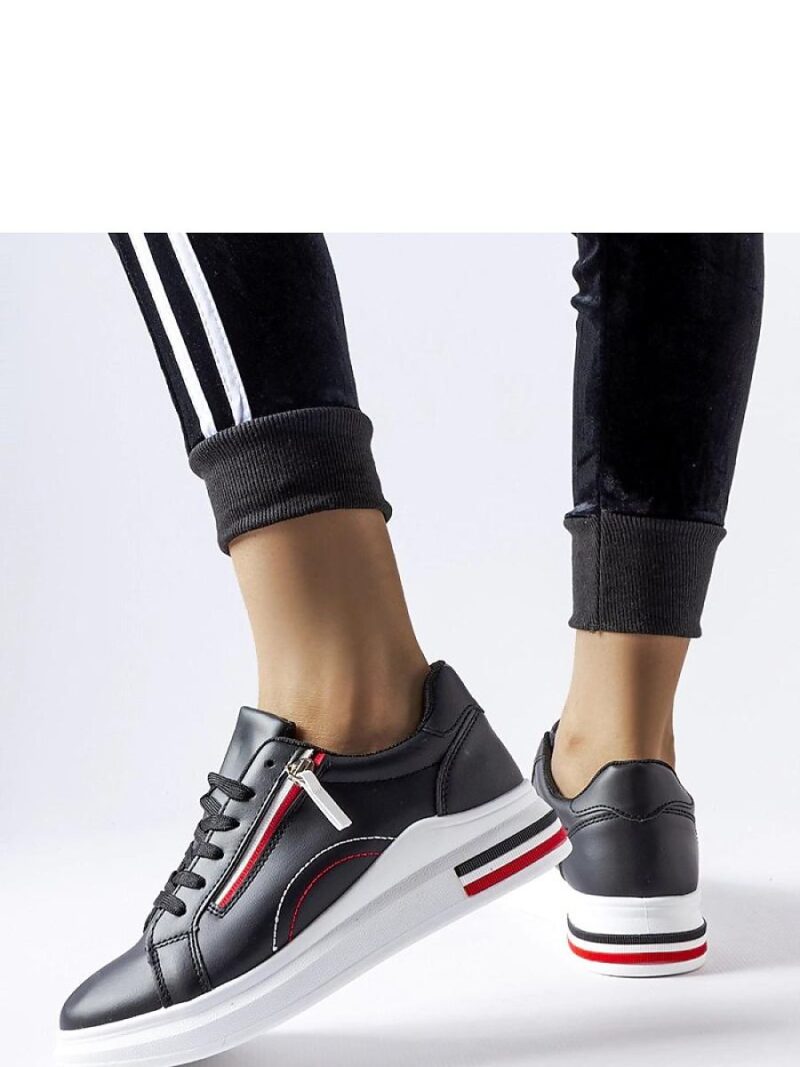 Czarne sneakersy na białej podeszwie Anaunia - Solea - obrazek 3
