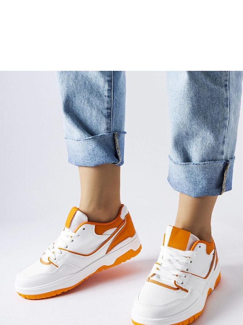 Biało-pomarańczowe sneakersy Barrette - Solea