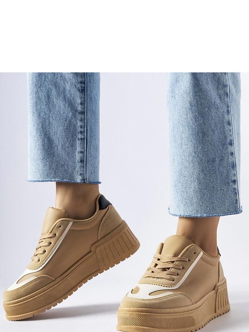 Beżowe sneakersy na grubej platformie Seluci - Solea