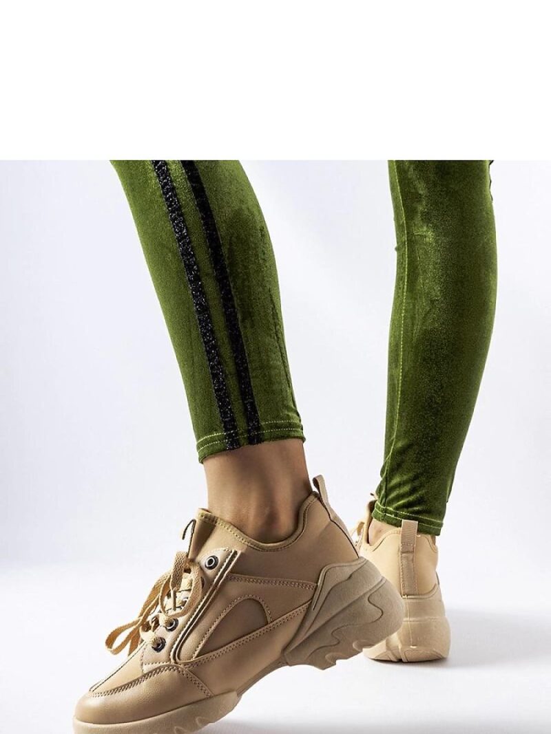 Ciemnobeżowe sneakersy z elastyczną cholewką Abal - Solea - obrazek 2