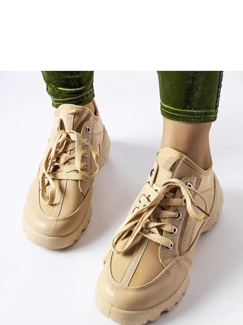 Ciemnobeżowe sneakersy z elastyczną cholewką Abal - Solea - obrazek 3