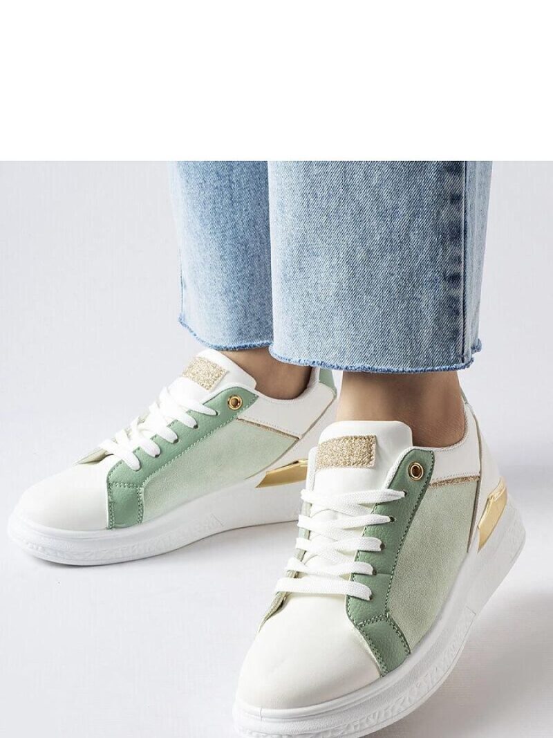 Biało-zielone buty ze złotym akcentem Palais - Solea