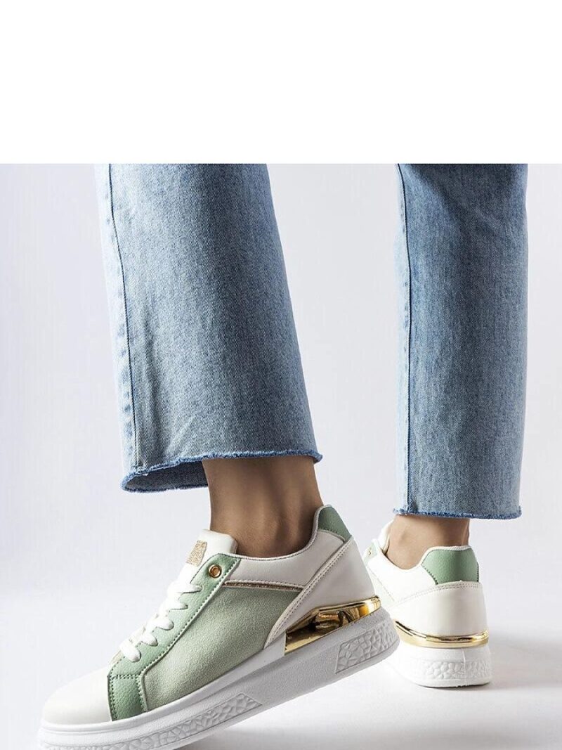 Biało-zielone buty ze złotym akcentem Palais - Solea - obrazek 2