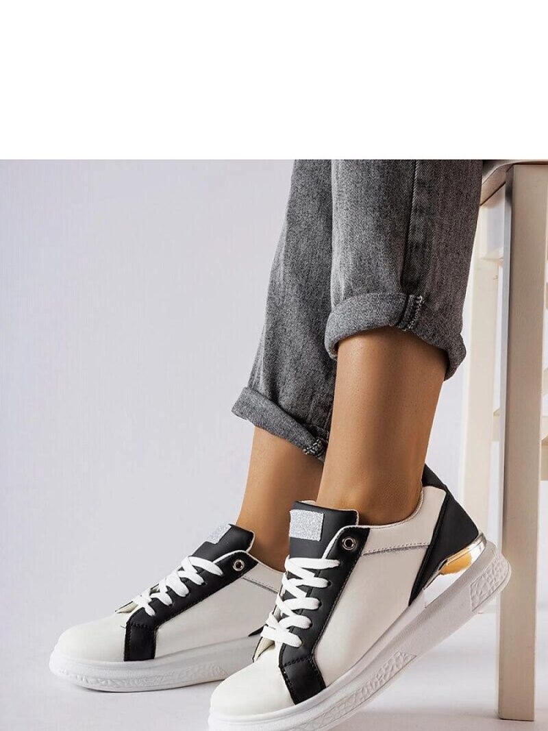 Biało-czarne buty ze srebrnym akcentem Palais - Solea - obrazek 2
