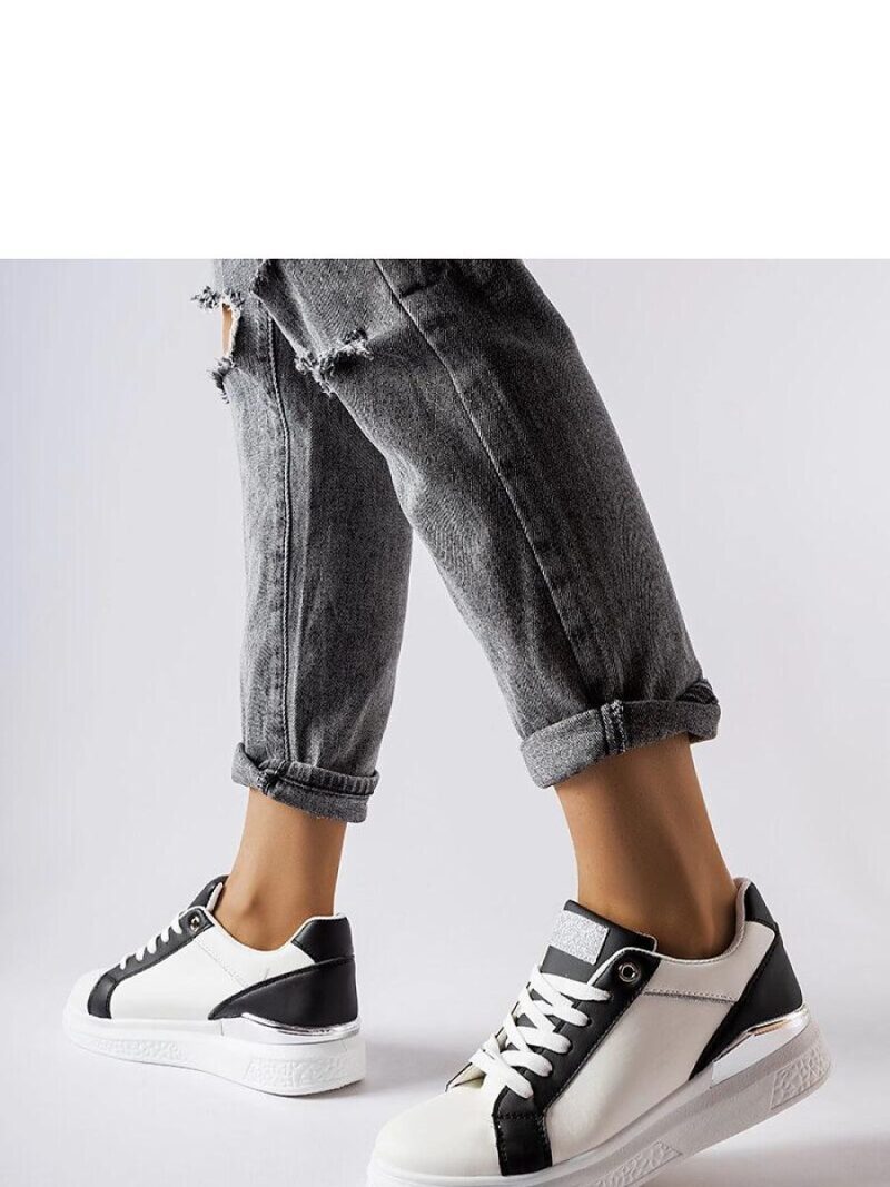 Biało-czarne buty ze srebrnym akcentem Palais - Solea - obrazek 3