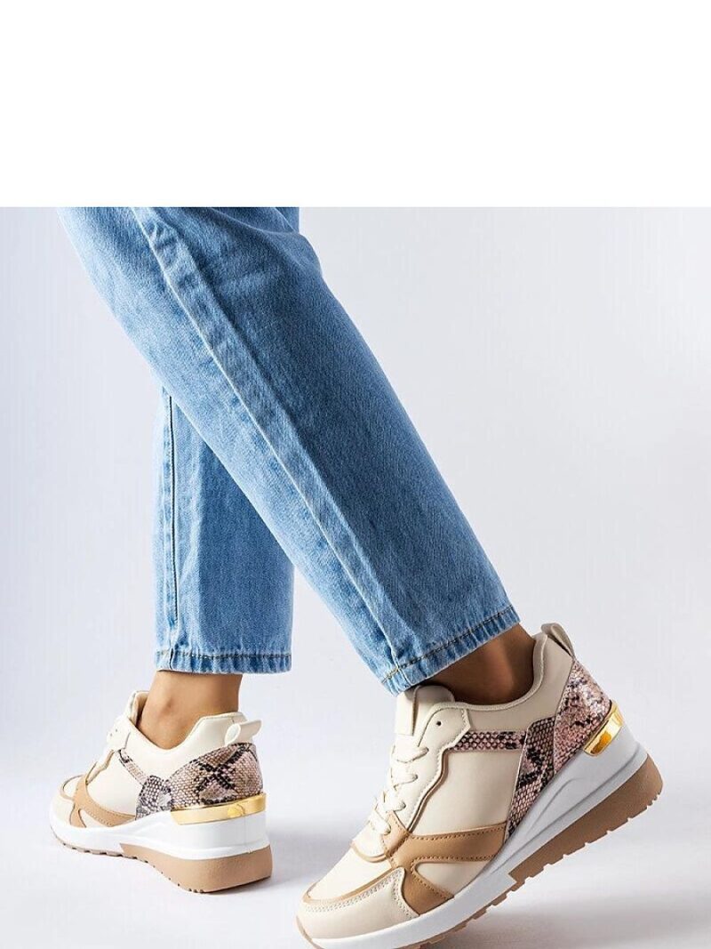 Beżowe sneakersy na koturnie Leopoldo - Solea