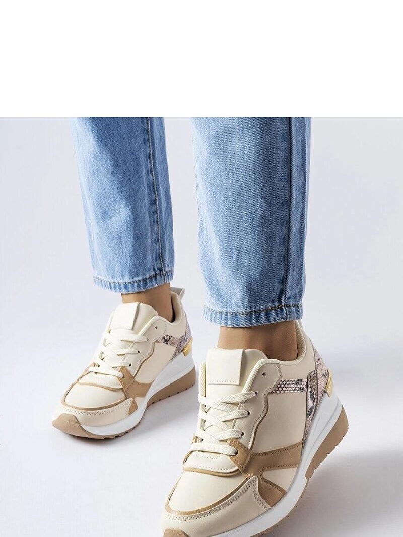 Beżowe sneakersy na koturnie Leopoldo - Solea - obrazek 2