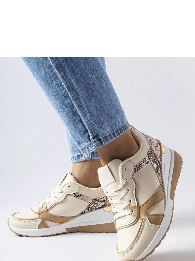 Beżowe sneakersy na koturnie Leopoldo - Solea - obrazek 3