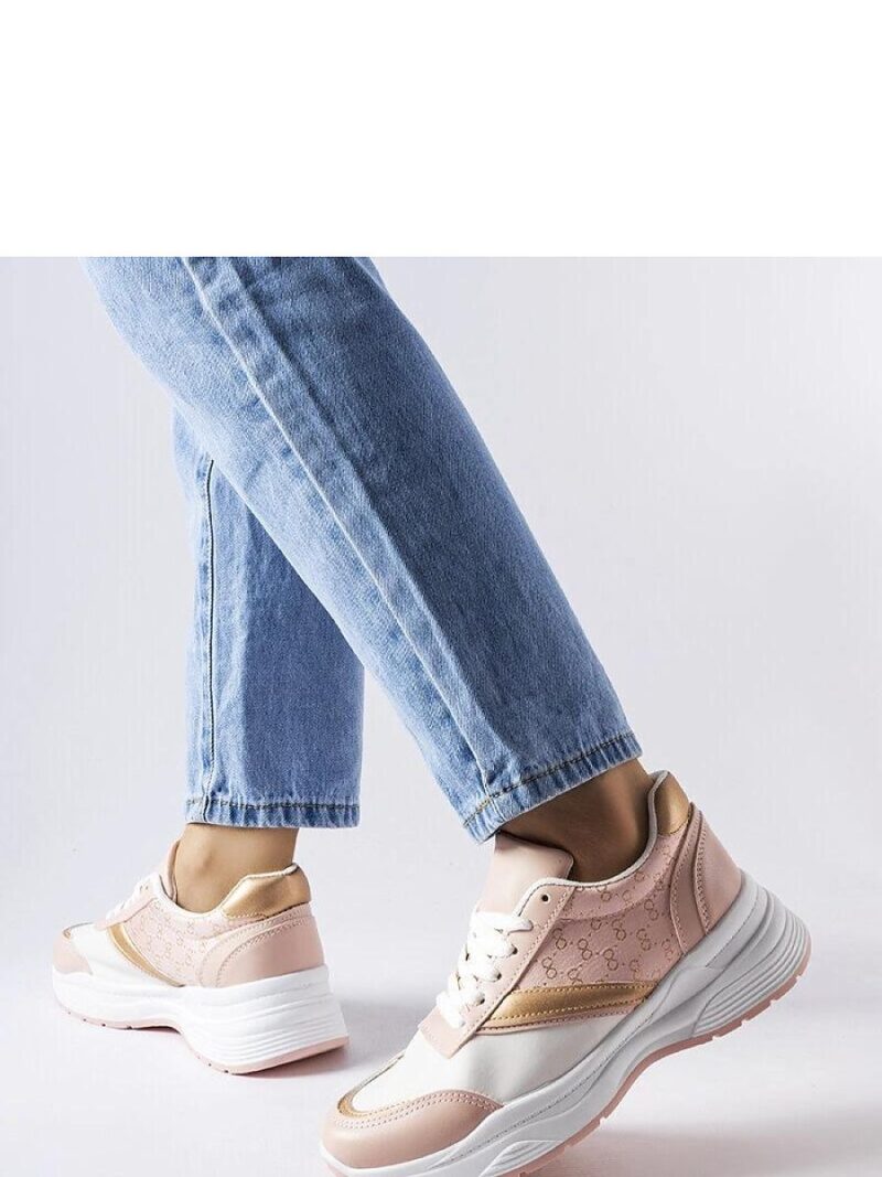 Różowo-białe sneakersy ze złotym akcentem duffy - Solea - obrazek 2