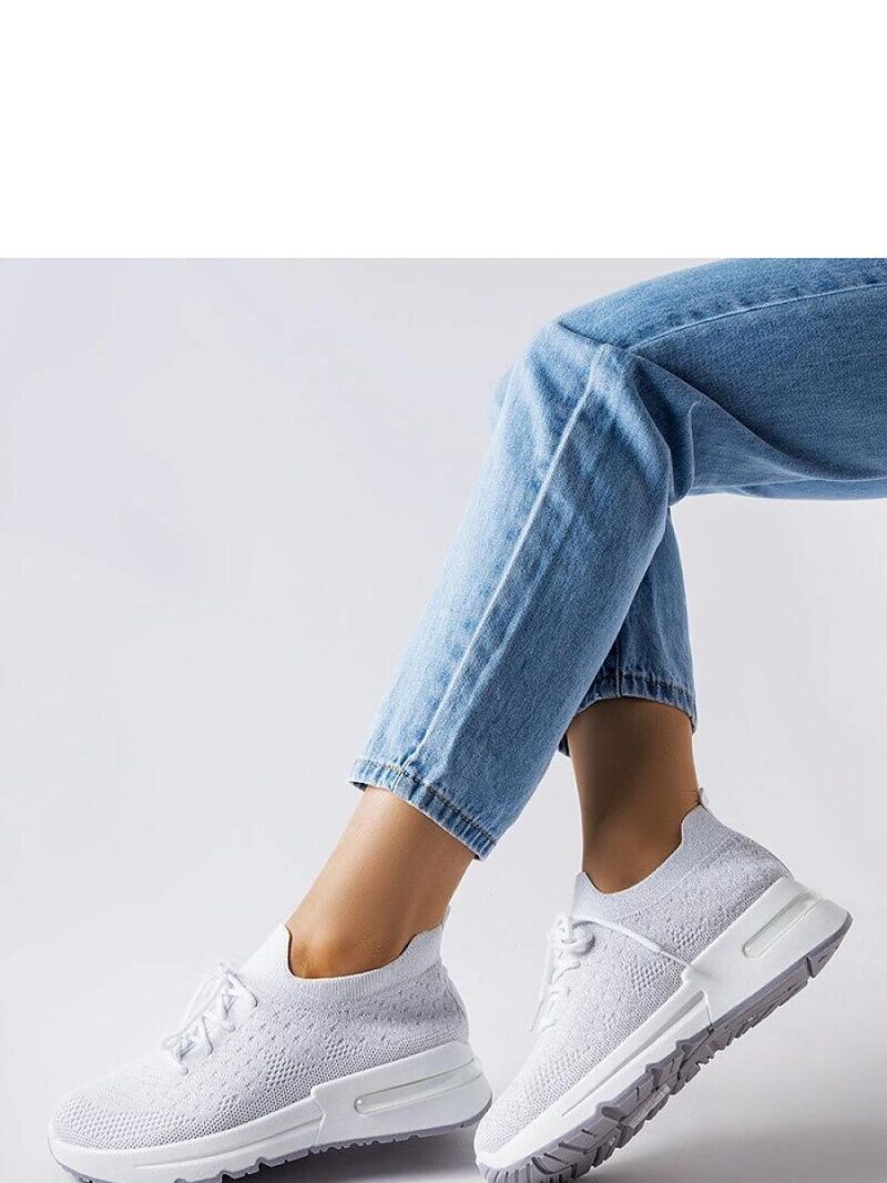 Białe sneakersy zdobione srebrną nitką Randolph - Solea