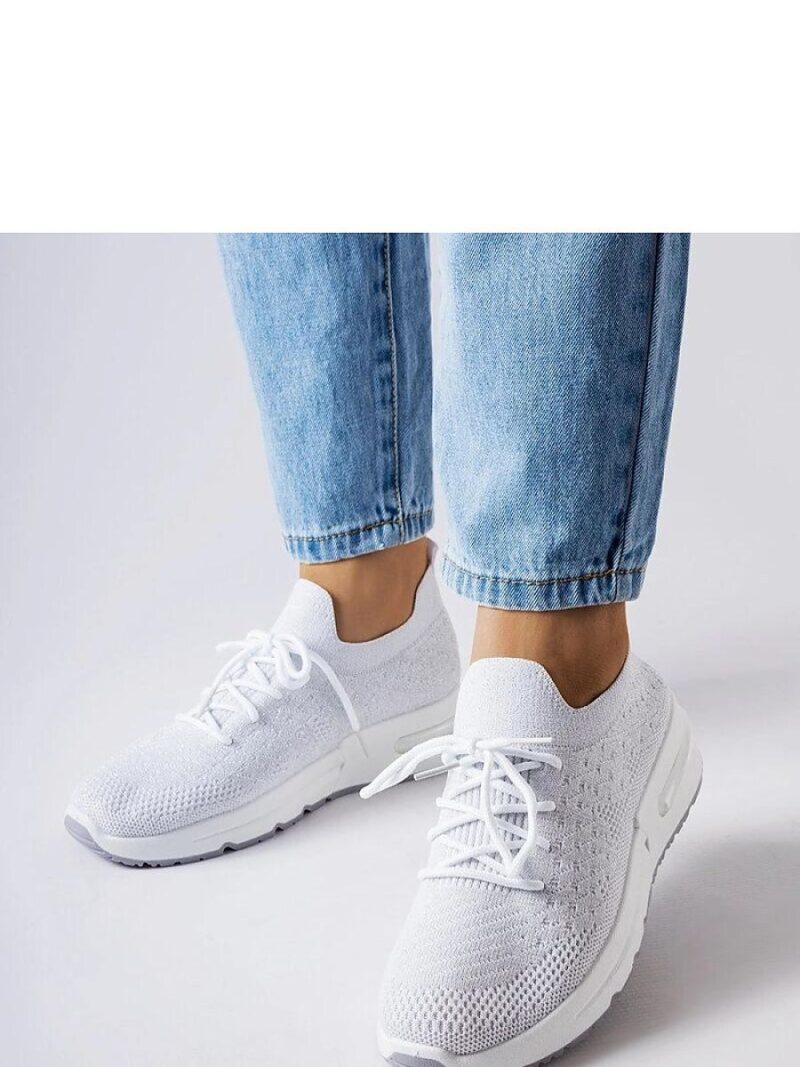 Białe sneakersy zdobione srebrną nitką Randolph - Solea - obrazek 2
