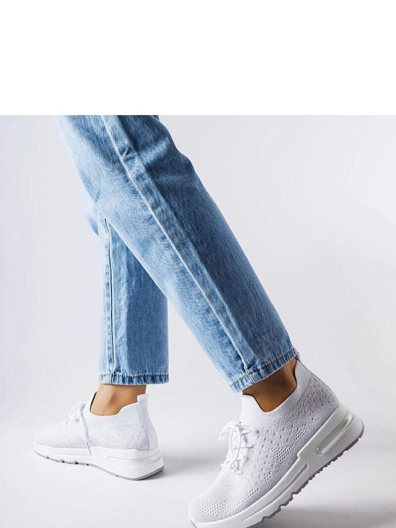 Białe sneakersy zdobione srebrną nitką Randolph - Solea - obrazek 3