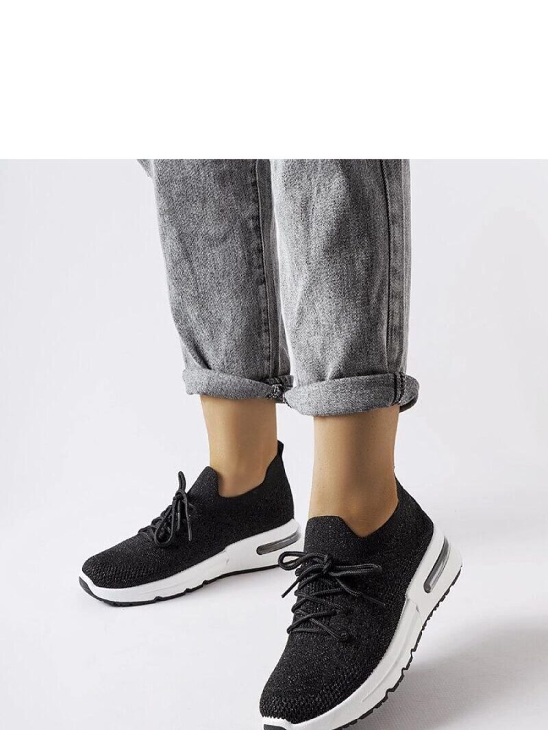 Czarne sneakersy zdobione połyskującą nitką Randolph - Solea - obrazek 2