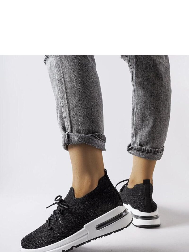 Czarne sneakersy zdobione połyskującą nitką Randolph - Solea - obrazek 3