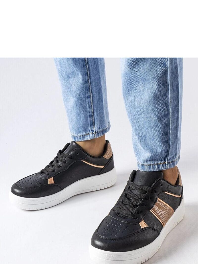 Czarno-złote sportowe sneakersy Parma - Solea