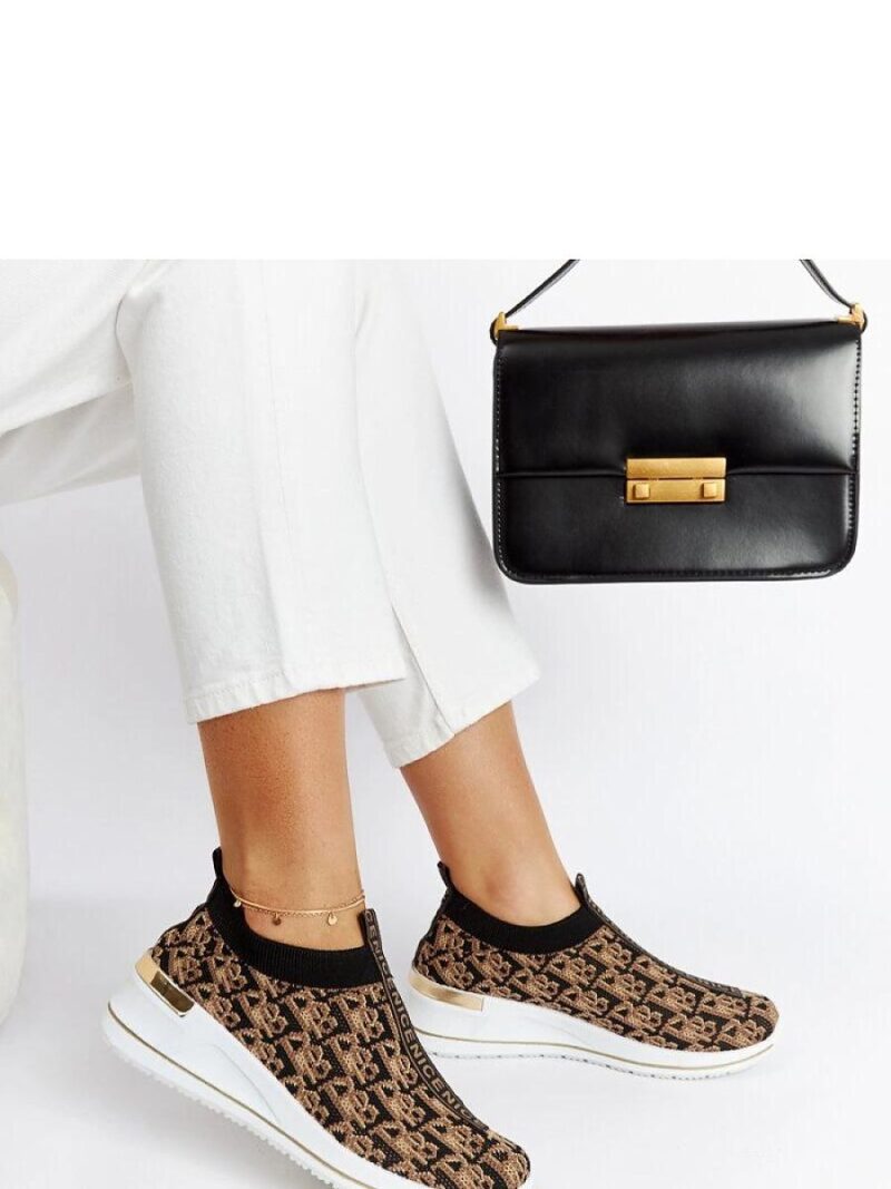 Czarno-brązowe buty Slip On Tartano - Solea