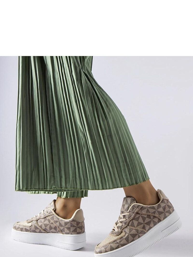 Beżowe sneakersy zdobione monogramem Sands - Solea - obrazek 2