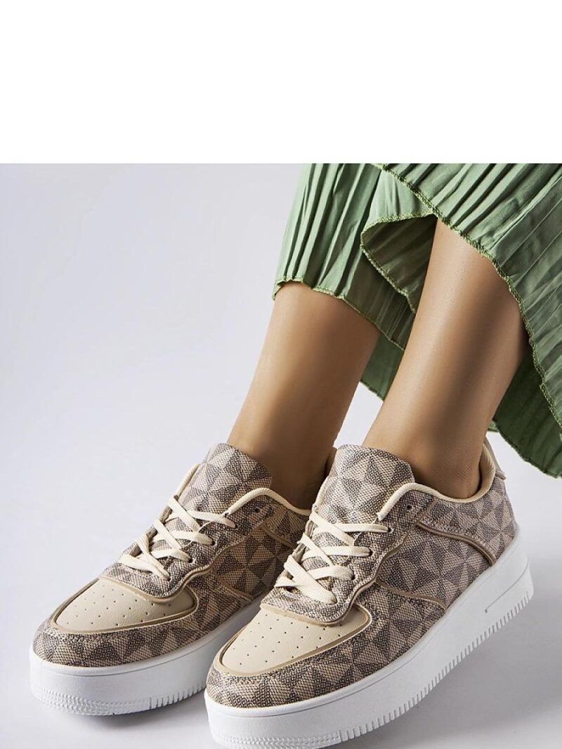 Beżowe sneakersy zdobione monogramem Sands - Solea - obrazek 3