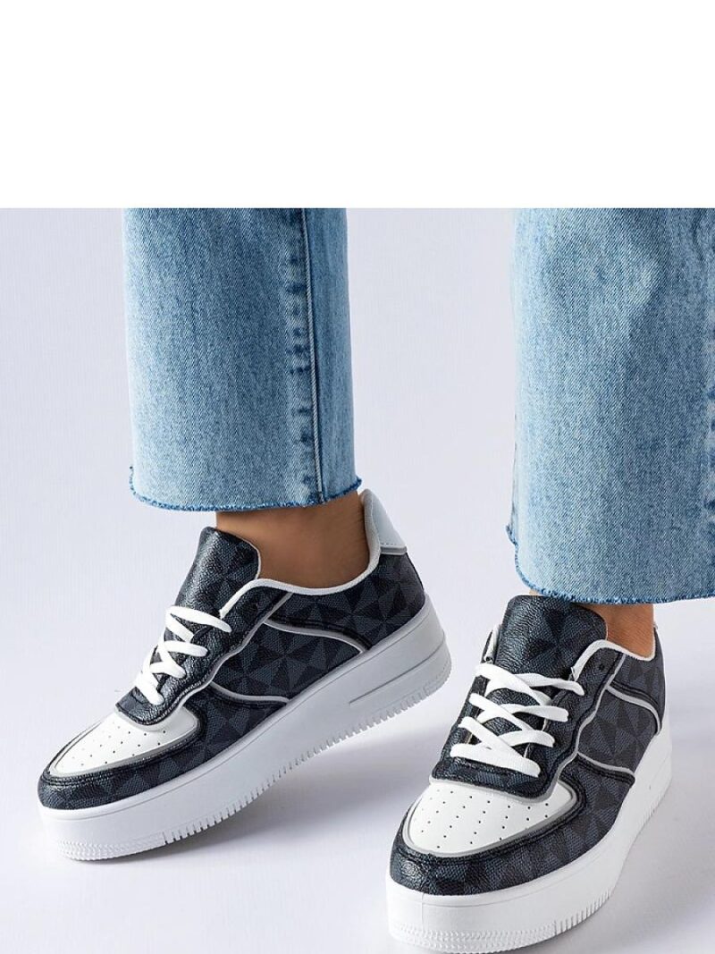 Czarne sneakersy zdobione monogramem Sands - Solea - obrazek 2