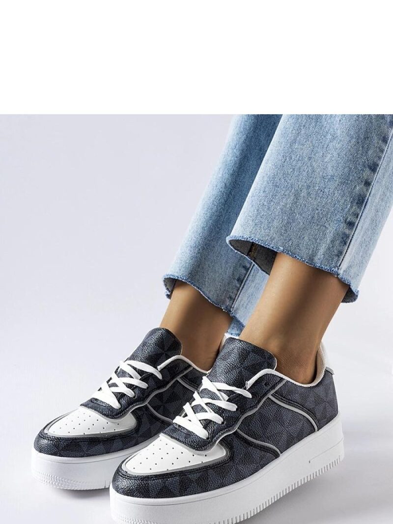 Czarne sneakersy zdobione monogramem Sands - Solea - obrazek 3