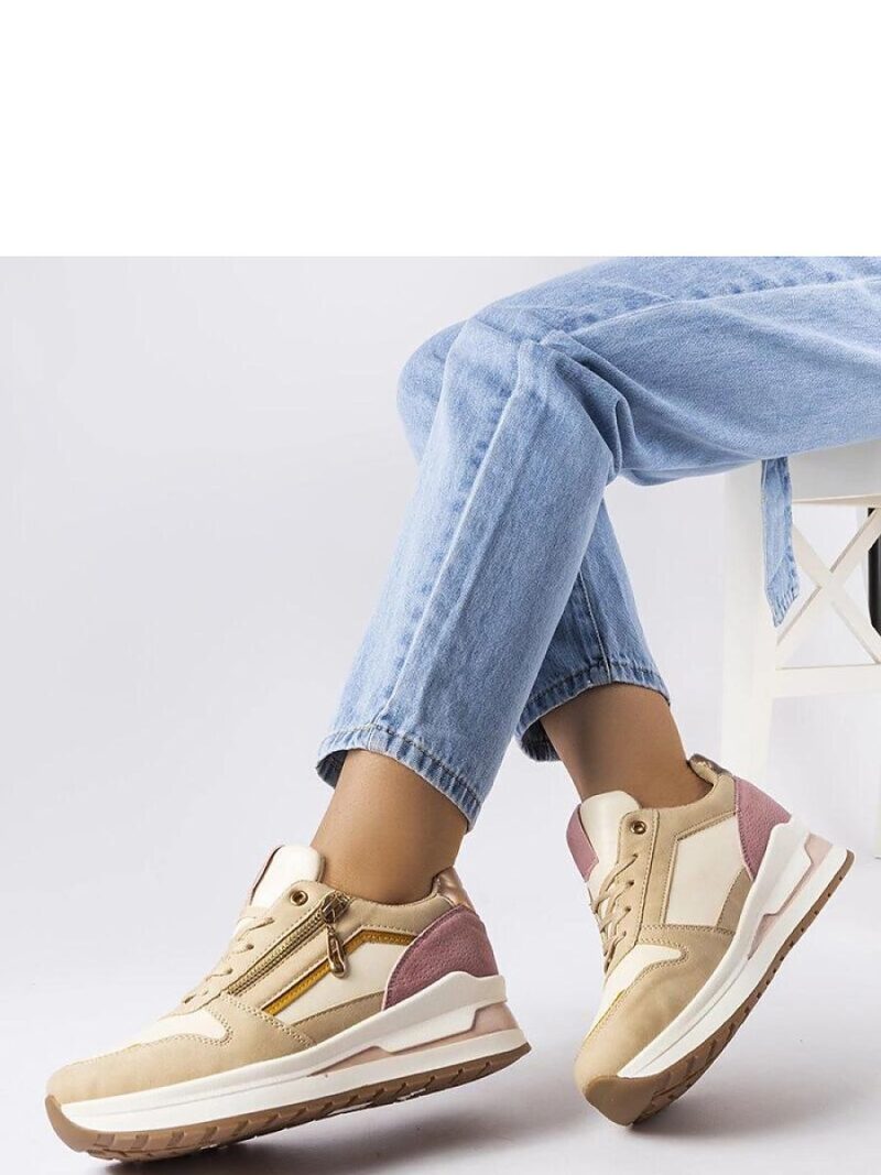 Beżowo-różowe sportowe sneakersy Delid - Solea