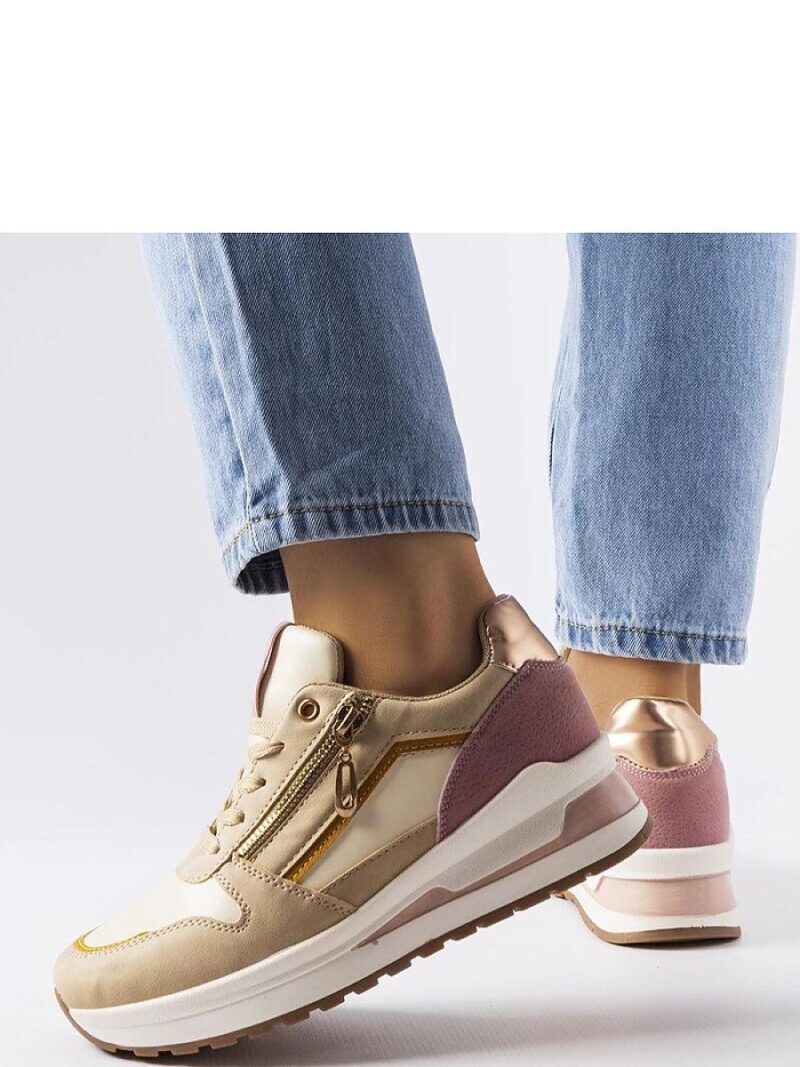 Beżowo-różowe sportowe sneakersy Delid - Solea - obrazek 2