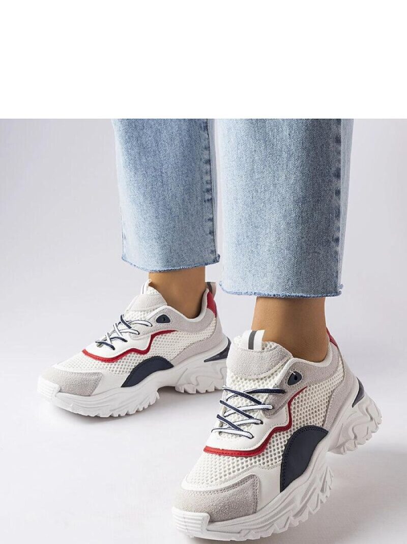 Białe sneakersy z widocznym bieżnikiem Rosita - Solea