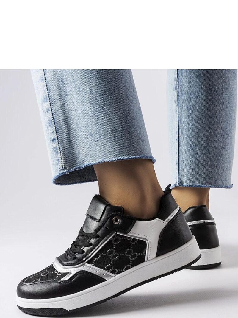 Czarne sneakersy zdobione monogramem Isidora - Solea