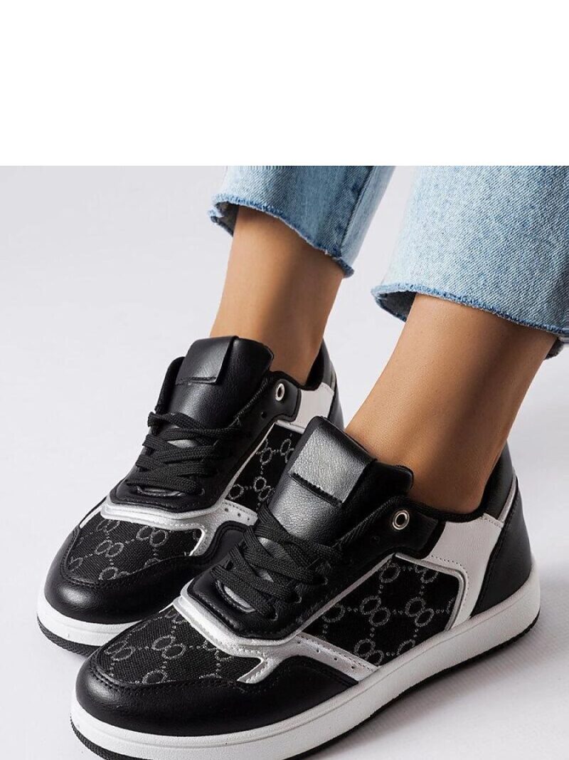 Czarne sneakersy zdobione monogramem Isidora - Solea - obrazek 3