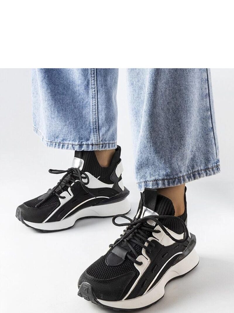 Czarno-białe stylowe sneakersy Begins - Solea