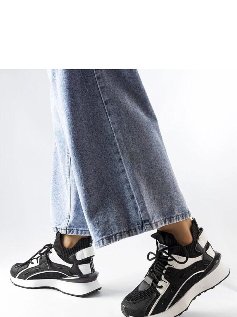 Czarno-białe stylowe sneakersy Begins - Solea - obrazek 2