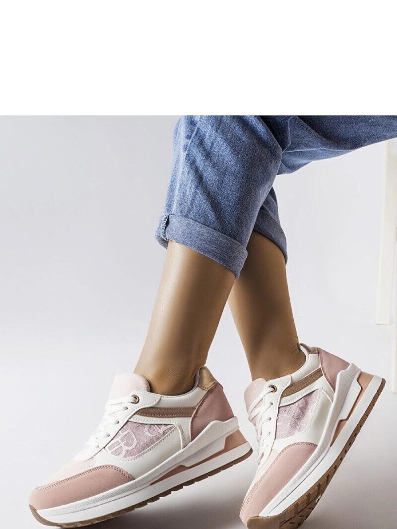 Różowe sneakersy ze wzorystą wstawką Genovesee - Solea