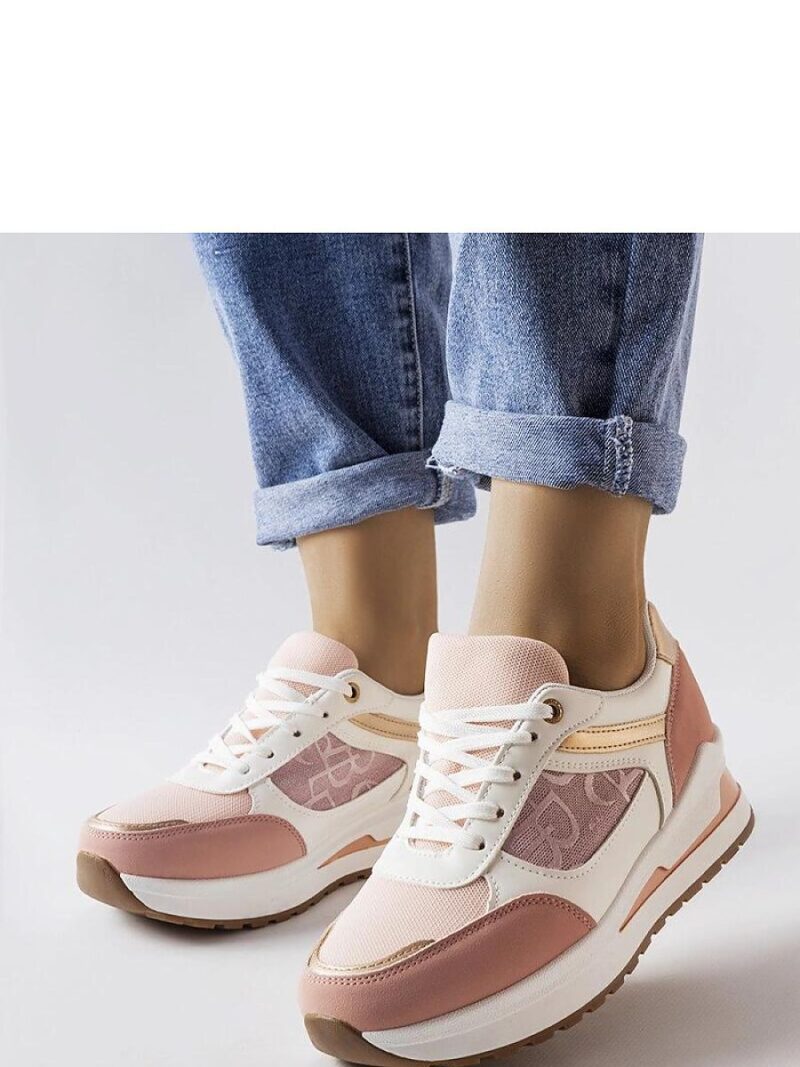 Różowe sneakersy ze wzorystą wstawką Genovesee - Solea - obrazek 2