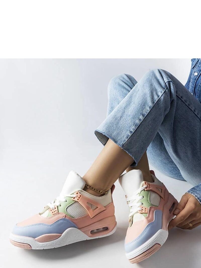 Różowe sneakersy z łączonych materiałów Malas - Solea - obrazek 2