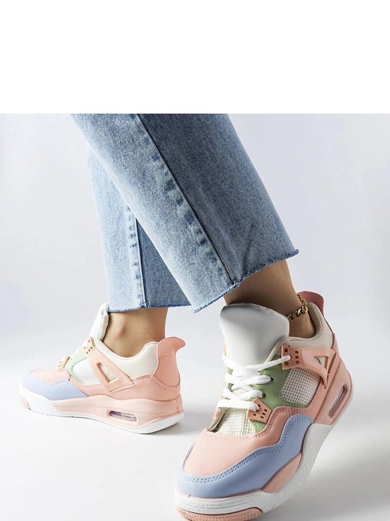 Różowe sneakersy z łączonych materiałów Malas - Solea - obrazek 3